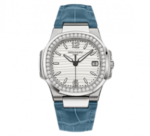 Nautilus 7010 White Gold / Silvery White / Strap