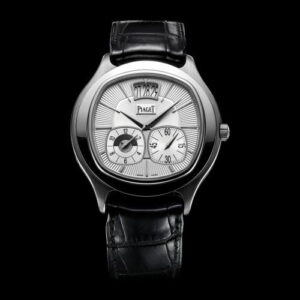 Emperador Coussin Dual Time Zone White Gold