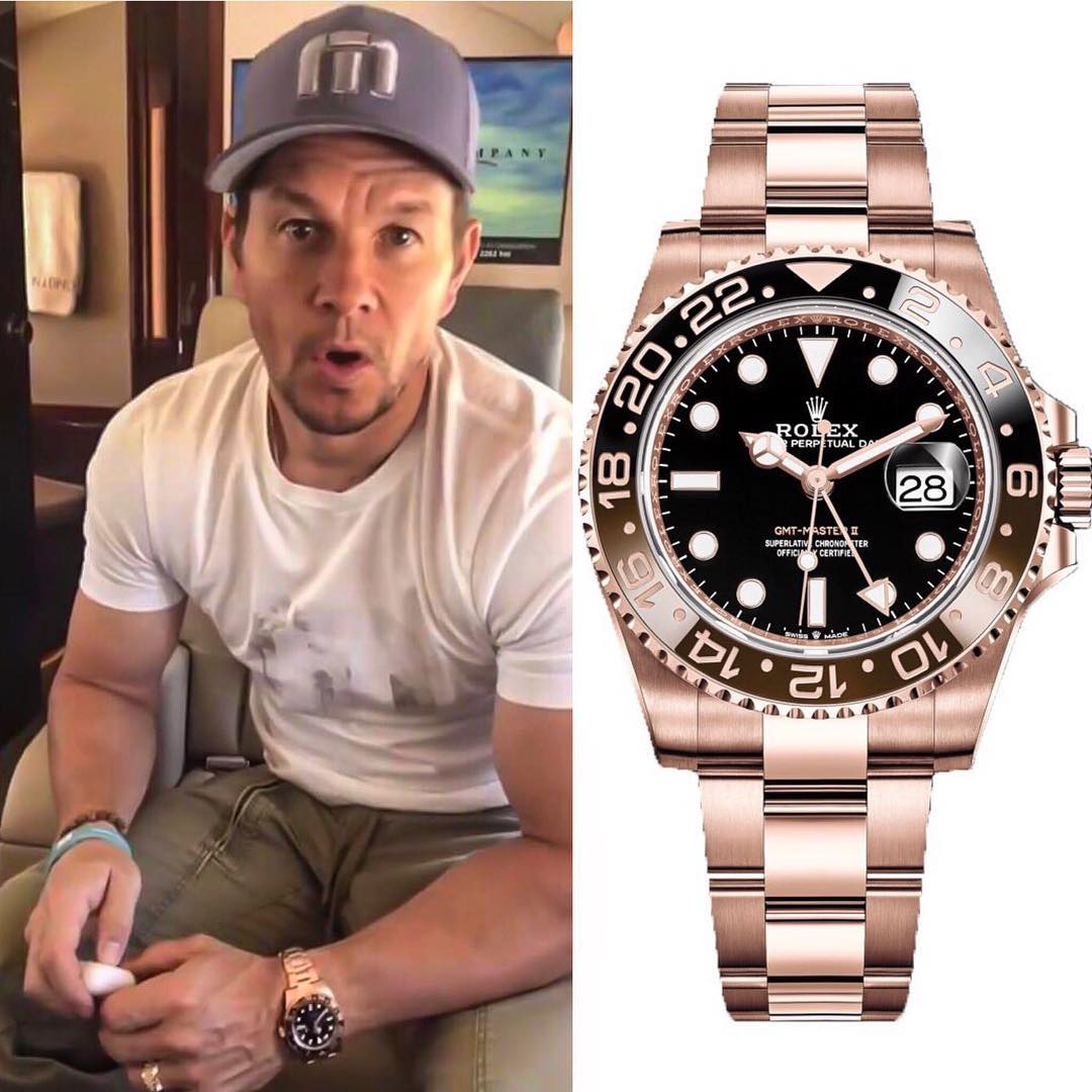 Hollywood actor and entrepreuneur @markwahlberg was spotted wearing a @rolex GMT Master II ”Root Beer” This version of the Rolex classic resembles the colorways of the old GMT-Masters, which were nicknamed “Root Beer” because of their brown-and-yellow bezel inserts. ️ 36,750 📸 @superwatchman